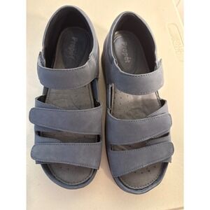 Propet W0020A Womens Mary Lou Walking Sandals Blue Leather Comfort Shoes Size 8